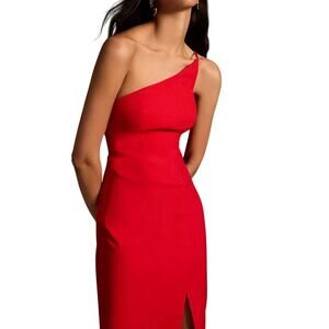 One-Shoulder Red Sheath Dress